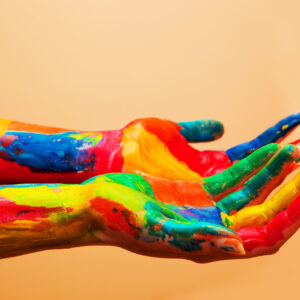 hands full of colors scaled