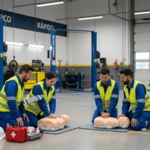 Curso de PRL en talleres de reparación de automoviles y primeros auxilios